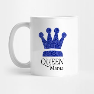 Queen Mama Sparkles in Blue Glitter Crown Mug